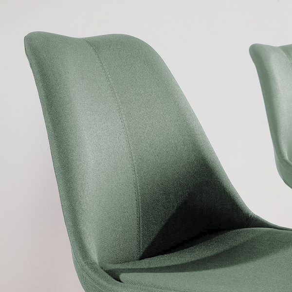 Polsterstuhl ALEDAS - Webstoff Cors: Mintgrau - Braun - 2er Set