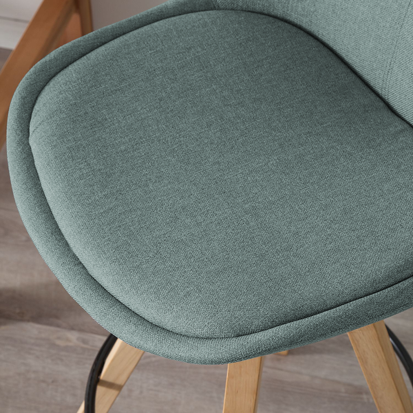 Barstuhl ALEDAS - Webstoff Cors: Mintgrau - 2er Set