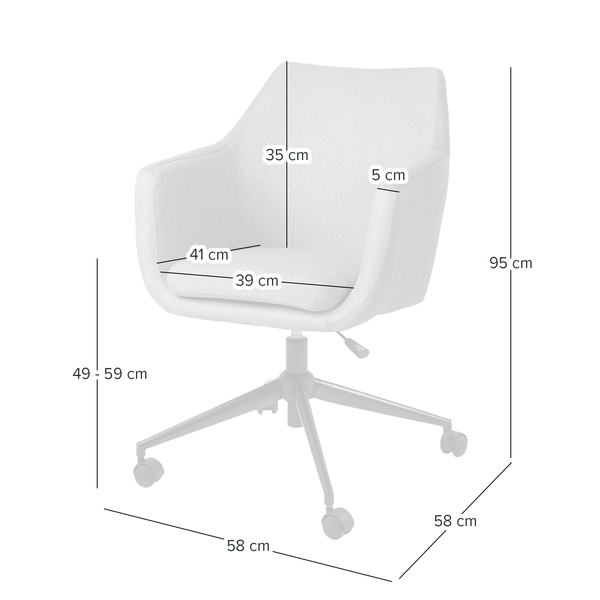 Bürodrehstuhl NICHOLAS - Webstoff Cors: Granit - Schwarz