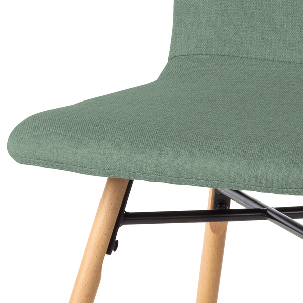 Polsterstuhl Daleras - Webstoff / Buche massiv - Webstoff Cors: Mintgrau - 2er Set