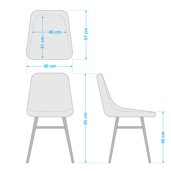 Polsterstuhl FARELAS - Webstoff / Buche massiv - Webstoff Cors: Mintgrau - 2er Set