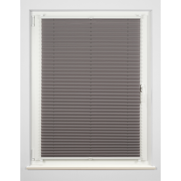 Plissee Klemmfix free - Polyester / Aluminium - Grau - 75 x 130 cm