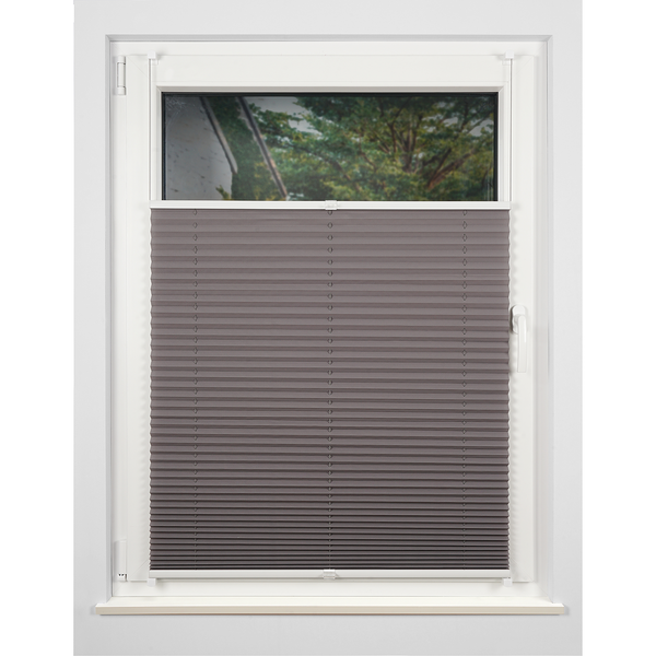 Plissee Klemmfix free - Polyester / Aluminium - Grau - 75 x 130 cm