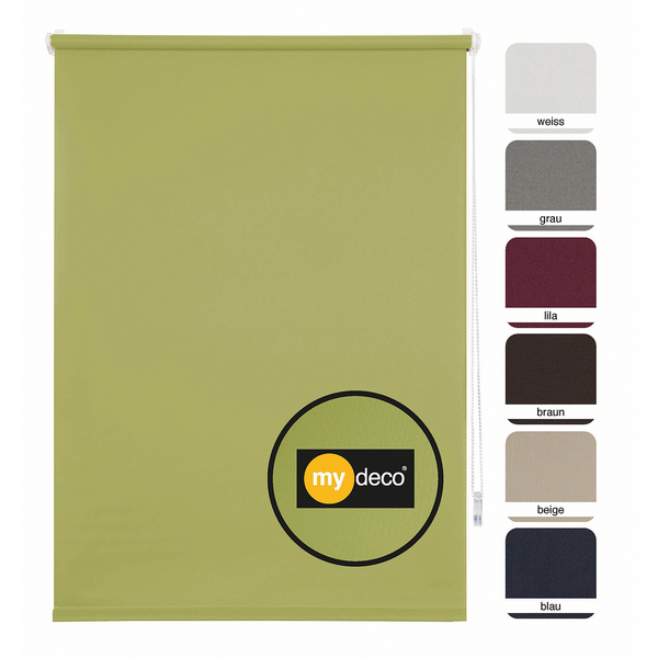 Klemmfix Rollo Win Blickdicht - Polyester - Grün - 120 x 160 cm