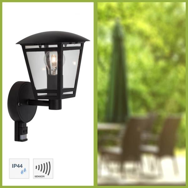 Außenwandleuchte Riley Lantern II - Kunststoff / Eisen - 1-flammig - Schwarz