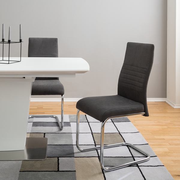 Freischwinger Claras - Webstoff - Grau - 2er Set