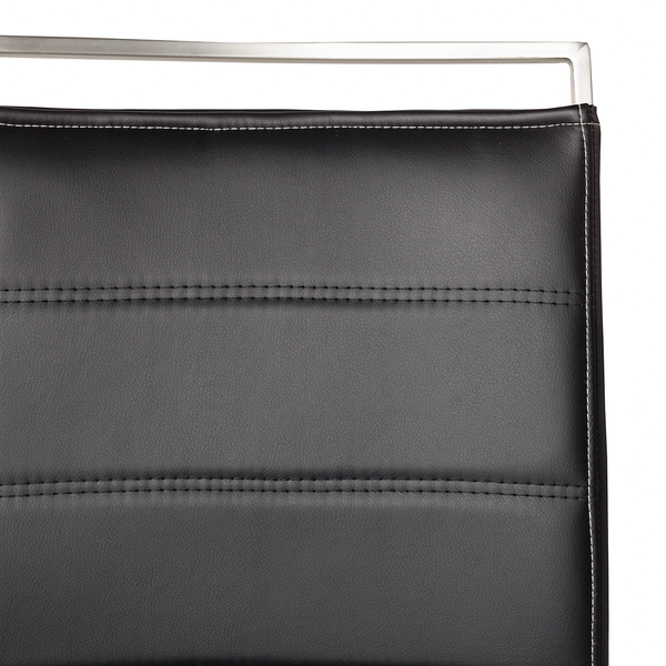 Freischwinger Lezuza - Kunstleder / Edelstahl - Kunstleder Leja: Schwarz - 2er Set