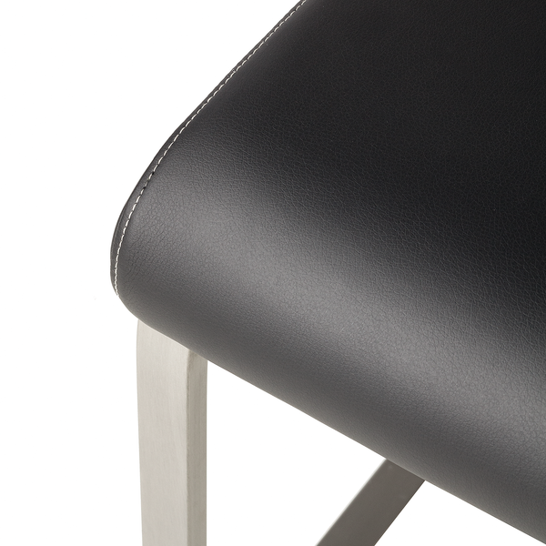 Freischwinger Lezuza - Kunstleder / Edelstahl - Kunstleder Leja: Schwarz - 2er Set