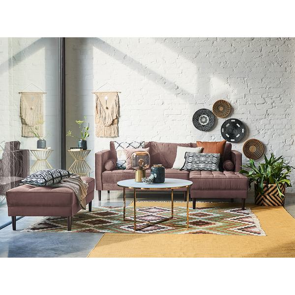 Hockerbank LAONA - Samt Pauno: Mauve