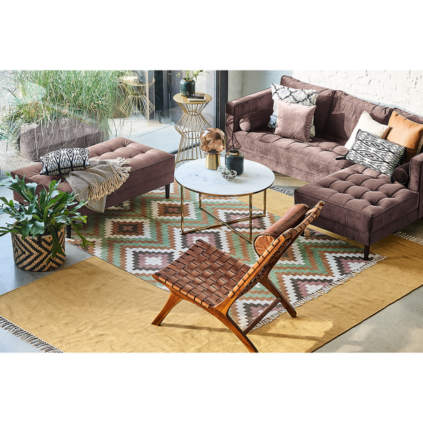 Hockerbank LAONA - Samt Pauno: Mauve