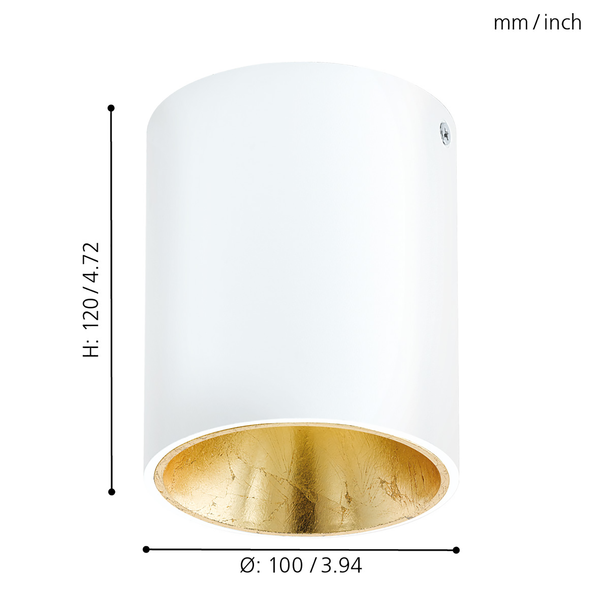 LED-Deckenleuchte Polasso V - Aluminium / Kunststoff - 1-flammig - Weiß / Gold