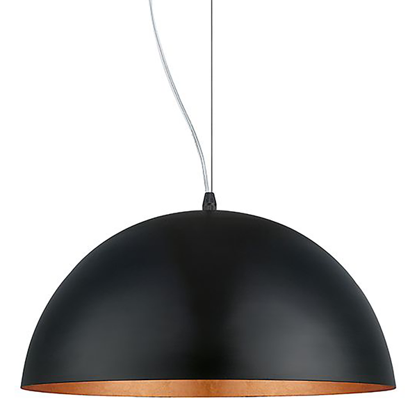 Pendelleuchte Gaetano I - Stahl - 1-flammig - Schwarz / Kupfer - Durchmesser Lampenschirm: 53 cm