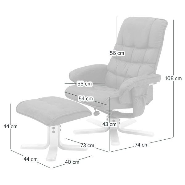 Relaxsessel Sund (mit Hocker) - Microfaser - Cubanit