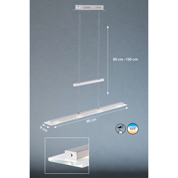 Pendelleuchte Lilli - Nickel/Chrom - Silber - 4-flammig
