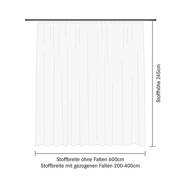 Store Pippa - Weiß - 600 x 245 cm