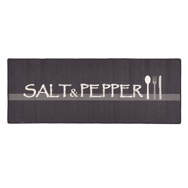 Läufer Salt & Pepper - Kunstfaser - Schwarz