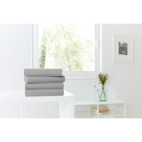 Mako-Feinjersey-Spannbetttuch Rioux - Granit - 140-160 x 200 cm - Granit - 140 x 200 cm
