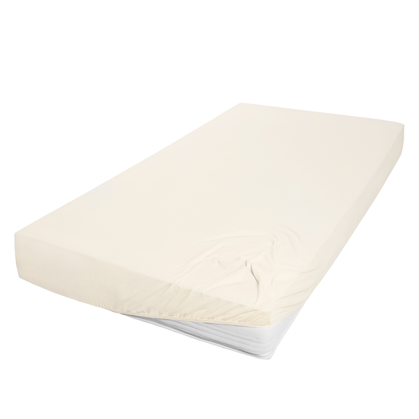 Mako-Feinjersey-Spannbetttuch Rioux - Creme - 90-100 x 200 cm - Creme - 90 x 200 cm