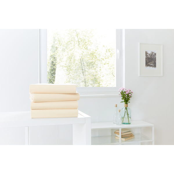 Mako-Feinjersey-Spannbetttuch Rioux - Creme - 90-100 x 200 cm - Creme - 90 x 200 cm