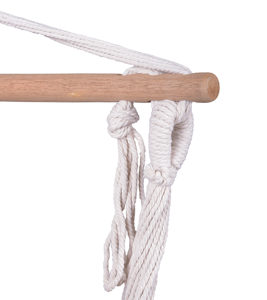 Hängessessel Tobago - Baumwollstoff / Pappel massiv - Beige
