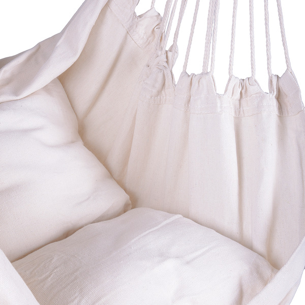 Hängessessel Tobago - Baumwollstoff / Pappel massiv - Beige