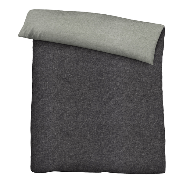 Bettwäsche Careno - Baumwollstoff - Titanium - 135 x 200 cm + Kissen 80 x 80 cm