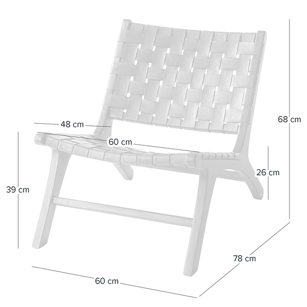 Stuhl BOURBOURG - Echtleder / Teak massiv - Braun / Teak