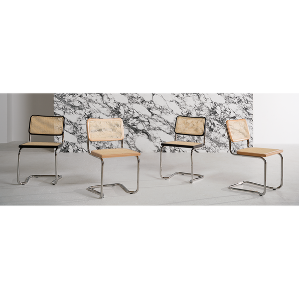 Freischwinger HOLM 2er-Set - Buche - Chrom glänzend