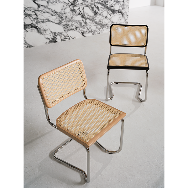 Freischwinger HOLM 2er-Set - Buche - Chrom glänzend