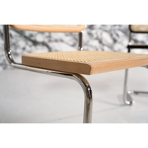 Freischwinger HOLM 2er-Set - Buche - Chrom glänzend