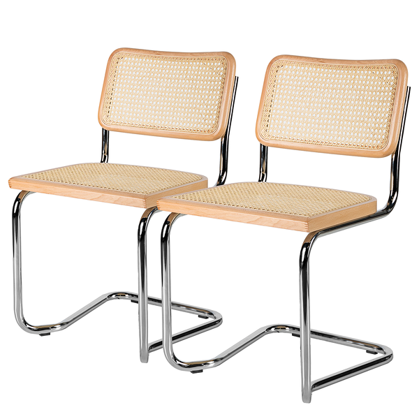Freischwinger HOLM 2er-Set - Buche - Chrom glänzend