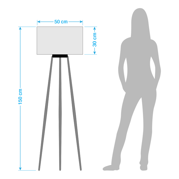 Stehleuchte Tripod Stabilo - Massivholz / Webstoff - 1-flammig