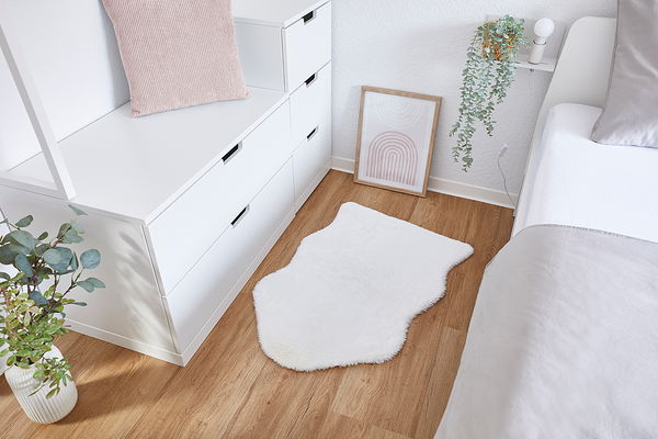 Kunstfell Tukums - Kunstfaser - Weiß - 55 x 80 cm