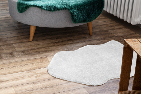 Kunstfell Tukums - Kunstfaser - Weiß - 55 x 80 cm