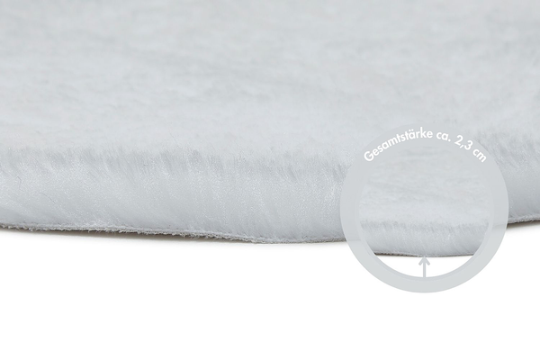 Kunstfell Tukums - Kunstfaser - Weiß - 55 x 80 cm
