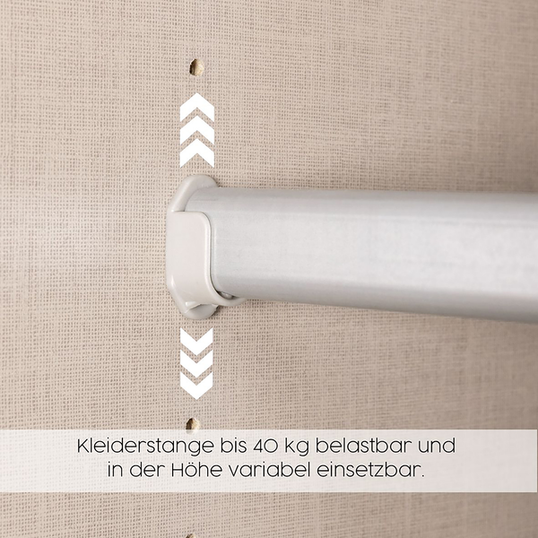 90er Kleiderstange Rauch - Silber - Metall - 90 x 3 x 2 cm