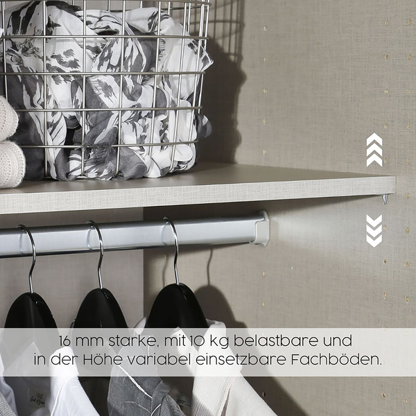 45er Fachboden Rauch (2er-Set) - für Schranktiefen 57-62 cm