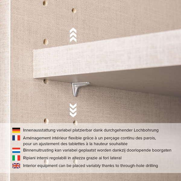 Einlegeboden Rauch 90 cm für Tiefe 57-62 - für Schranktiefen 57-62 cm - 3er Set
