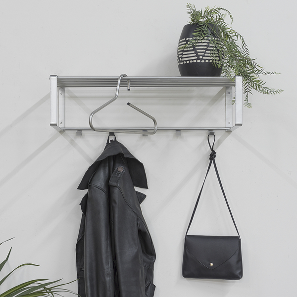 Wandgarderobe Welbeck - 70 cm - Nickel - Silber