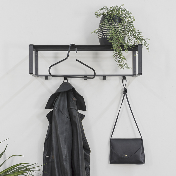 Wandgarderobe Welbeck - 70 cm - Schwarz