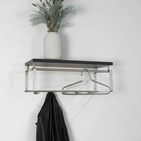 Wandgarderobe Rex - Metall - Nickel