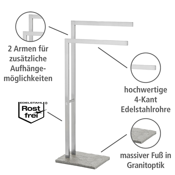 Handtuchständer Granit - Edelstahl