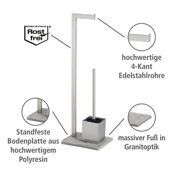 WC-Garntiur Granit - Edelstahl