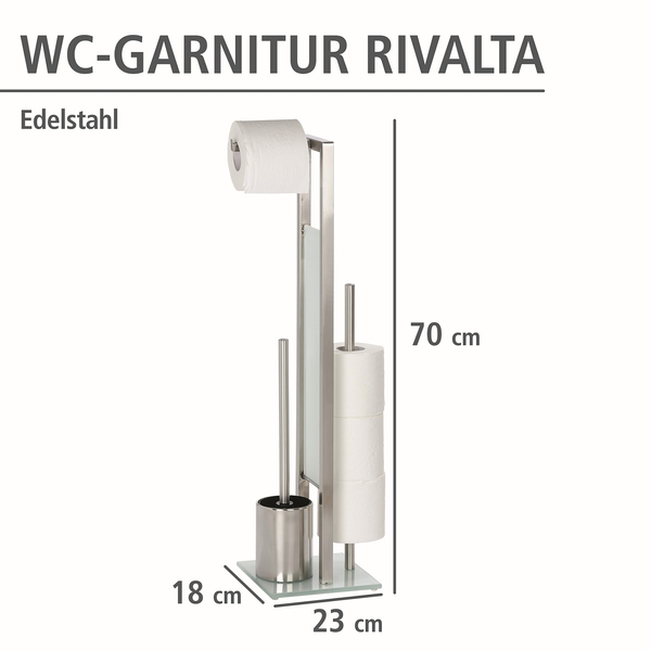 WC-Garnitur Rivalta - Stahl - Silber