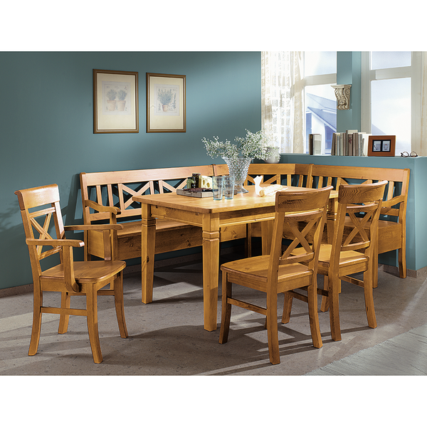 Esszimmerstuhl Fjord (2er-Set) - KIefer massiv - Kiefer Laugenfarbig gebeizt & geölt