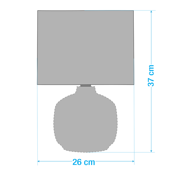 Tischleuchte Loster - Glas / Baumwollstoff - 1-flammig - Weiß