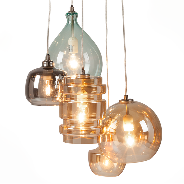 Pendelleuchte Brooklyn II - Metall / Glas - 5-flammig