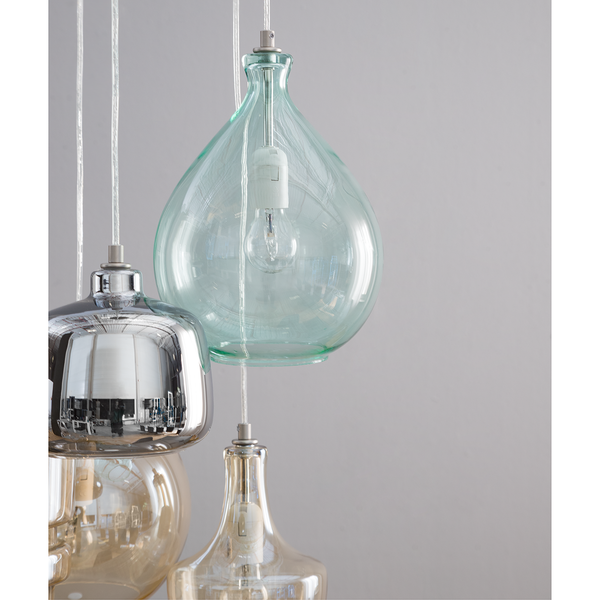 Pendelleuchte Brooklyn II - Metall / Glas - 5-flammig