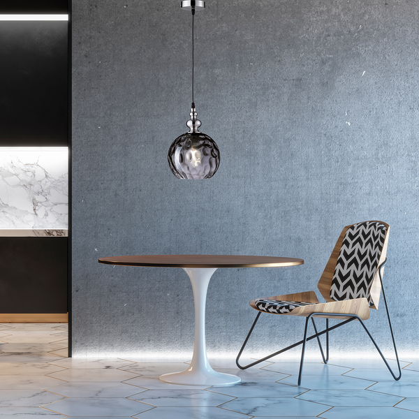 Pendelleuchte Uller - Glas / Eisen - 1-flammig - Schwarz