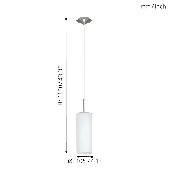 Pendelleuchte Troy Elegance I - Glas / Stahl - 1-flammig